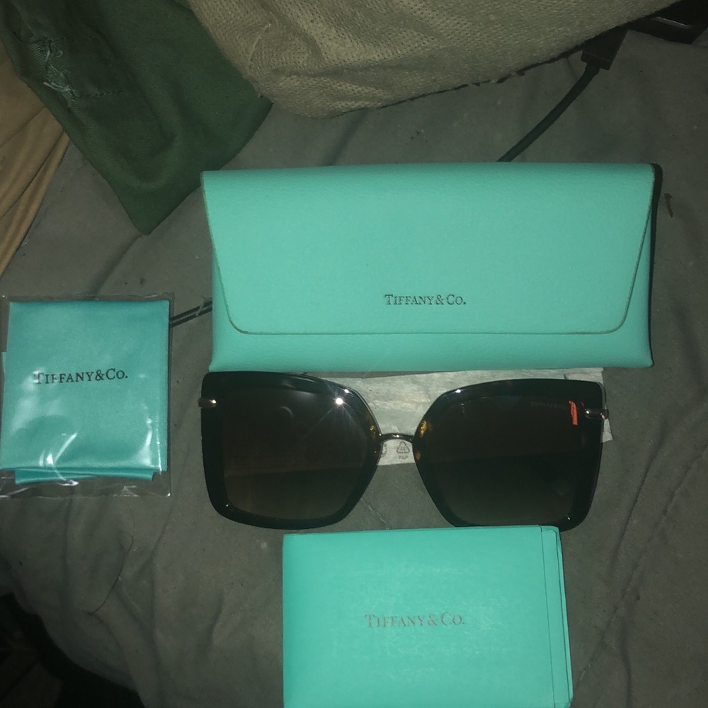 Tiffany & Co. Black Sunglasses with Turquoise Case